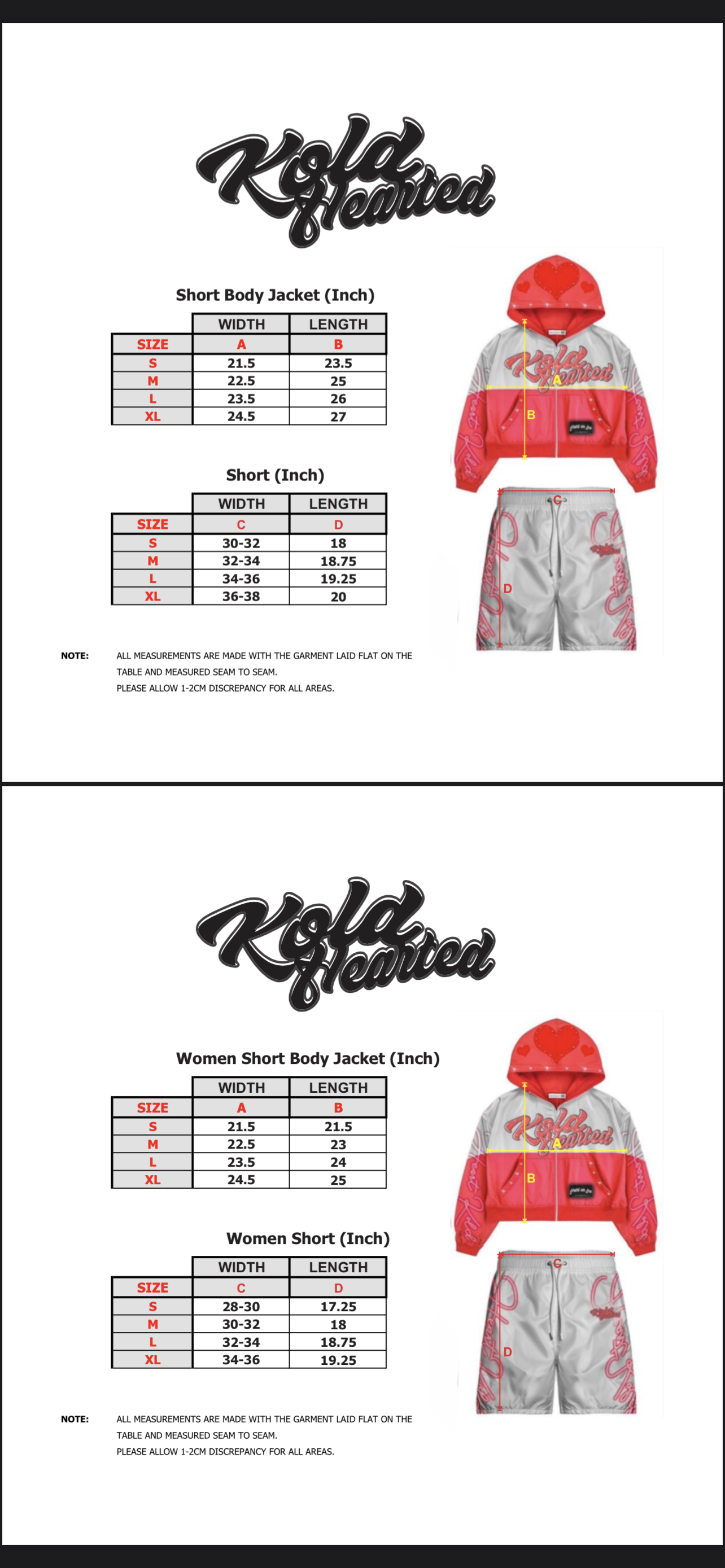 KOLDHEARTED Black Windbreaker Sets